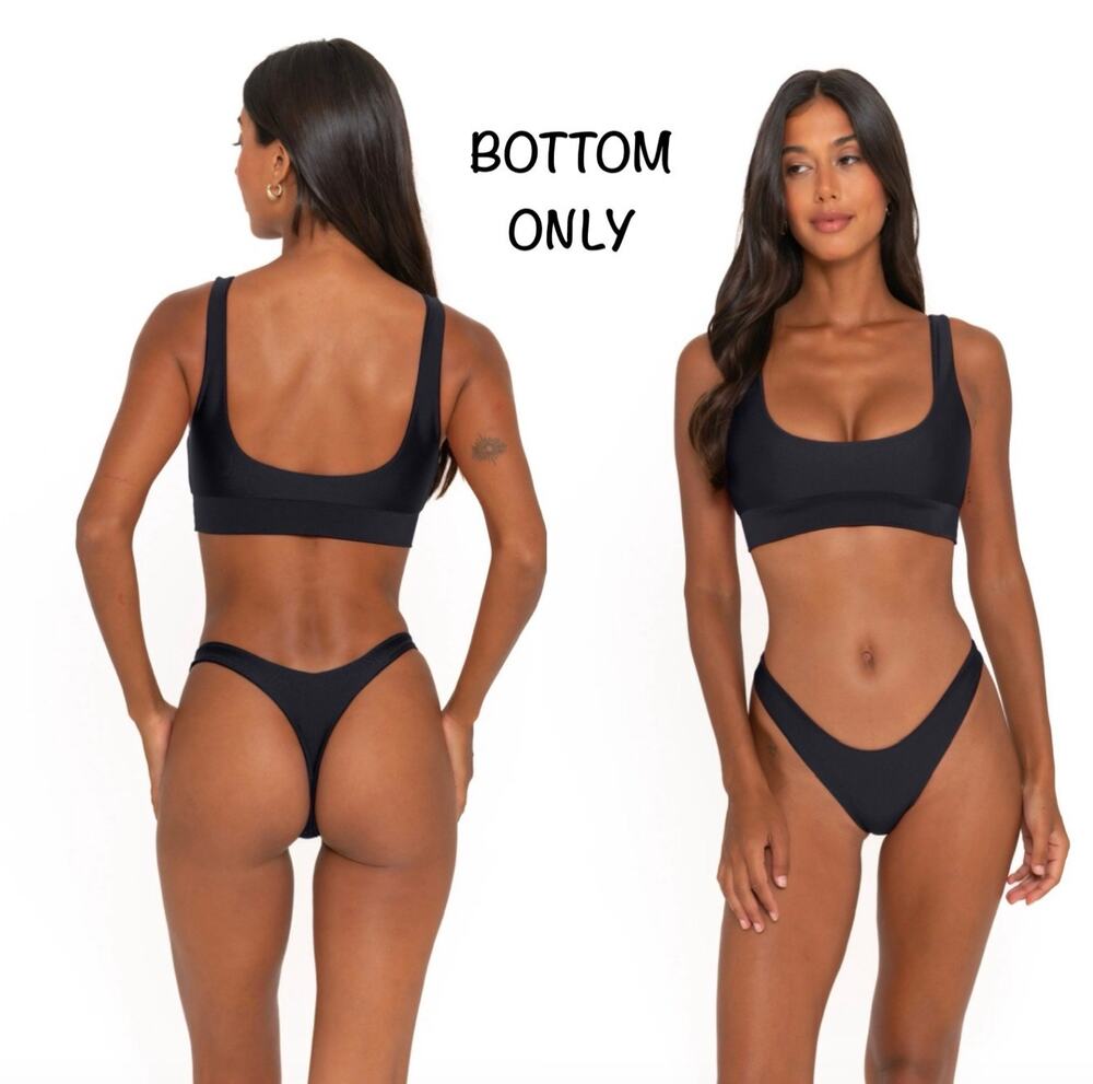 FAE Swim Zenith Seamless G-String Bikini Bottom - Nero Black - Sz S NWT